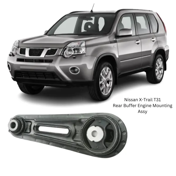 Illustration of nissan x-trail t31 rear buffer engine mounting assy 11360-jd00a