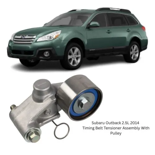 Illustration of subaru outback 2.5l 2014 timing belt tensioner assembly with pulley belt 13033aa042
