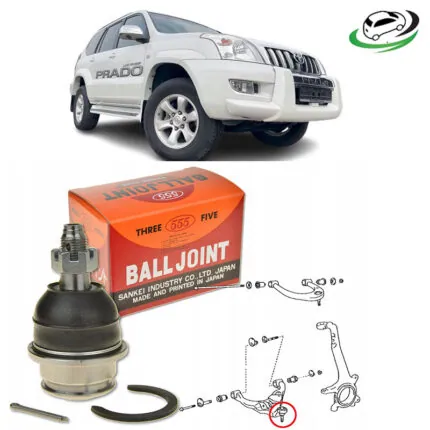 Illustration of lower ball joint toyota land cruiser prado 120