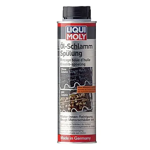 Illustration of liqui moly oil sludge flushing
