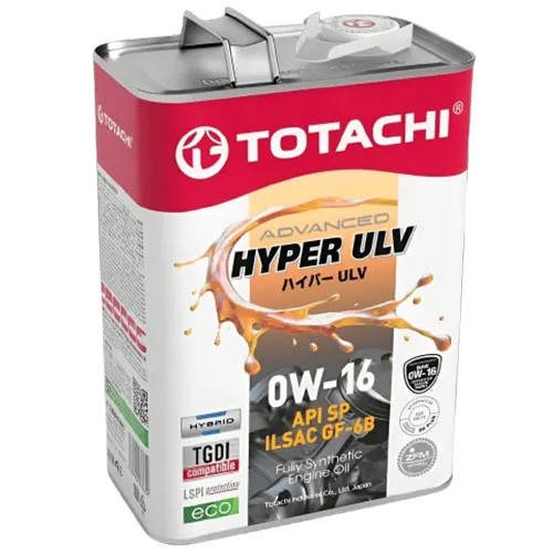 Illustration of fully synthetic hyper ulv 0w16 4l engine oil