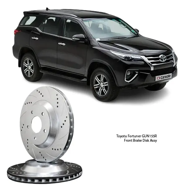 Illustration of toyota fortuner gun155r slotted front brake disc assy 43512-0k210