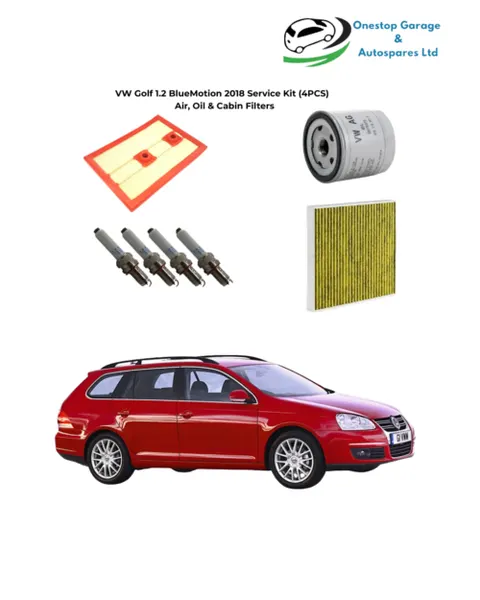 Illustration of volkswagen golf estate 1.2 tsi bluemotion technology 2018 service kit (4pcs)