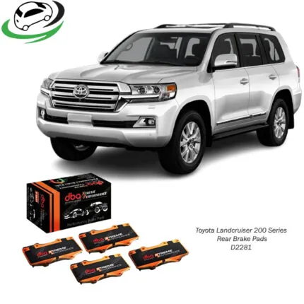 Illustration of toyota land cruiser 200 series front brake pad kit extreme performance db1838xp
