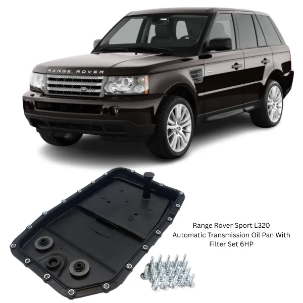 Illustration of range rover sport l320 automatic transmission oil pan with filter set bmw 6hp lr007474