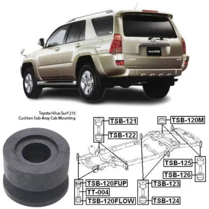 Illustration of toyota hilux surf 215 cushion sub-assy cab mounting tsb-122