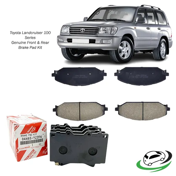 Illustration of toyota landcruiser 100 series front & rear brake pad kit d2179/ d2177