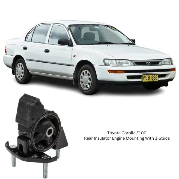 Illustration of toyota corolla e100 rear insulator engine mounting with 3-studs 12371-15241
