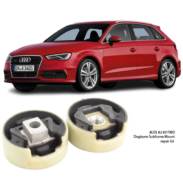 Illustration of audi a3 8v fwd dogbone subframe mount repair kit 5q0 198 037 a