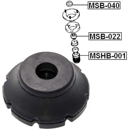 Illustration of pajero shogun front shock absorber bushing msb-040