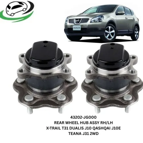 Illustration of nissan x-trail dualis qashqai teana 43202-jg000 rear wheel hub assembly pair rhlh
