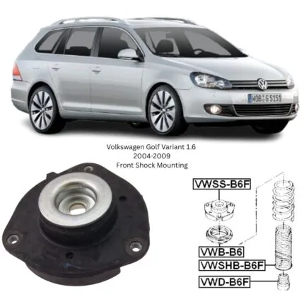 Illustration of volkswagen golf variant 1.6 2004-2009 front shock mounting vwss-b6f