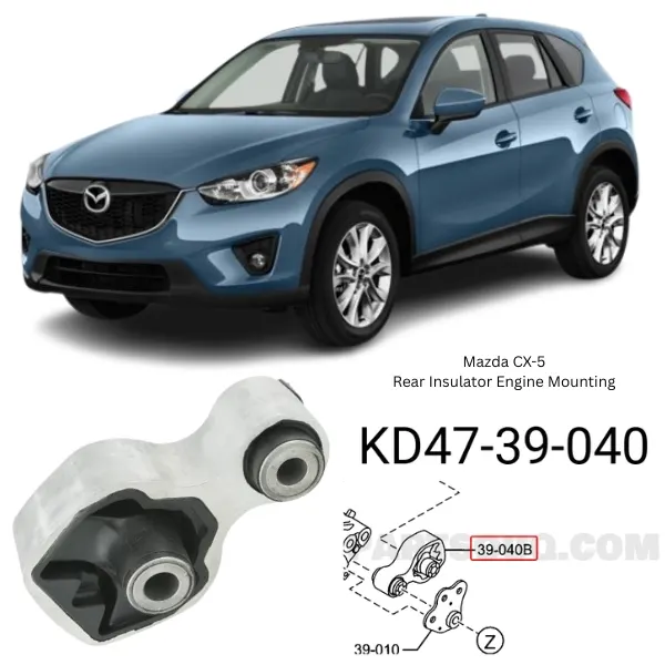 Illustration of mazda cx-5 rear insulator engine mounting kd47-39-040
