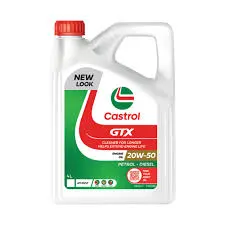 Illustration of castrol gtx 20w-50 engine oil (4 litres) - universal high-performance engine protection
