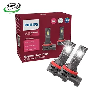 Illustration of philips hl h8/h9/h16 ultinon u2500 access led bulb set of 2 (+80% brightness)