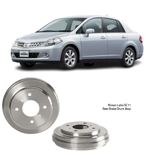 Illustration of nissan latio sc11 rear brake drum assy dn1319