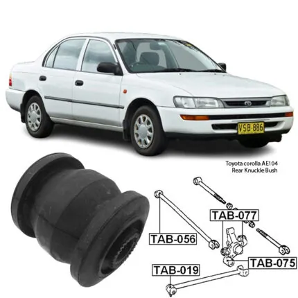 Illustration of toyota corolla ae104 rear knuckle bush tab-075