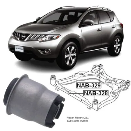 Illustration of nissan murano z51 sub-frame bushes nab-328 / nab-329