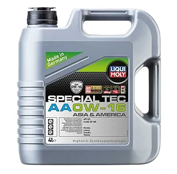 Illustration of liqui moly special tec aa 0w-16 engine oil