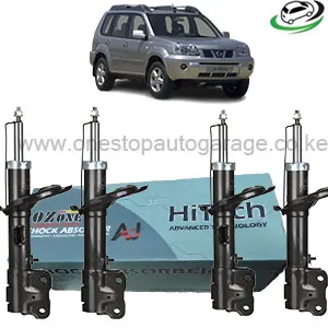 Illustration of front and rear shock absorber nissan x-trail t30 334360, 334361, 334362, 334363