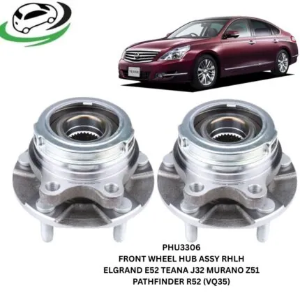 Illustration of phu3306 front wheel hub assembly for nissan elgrand, teana, murano and pathfinder vq35 – pair rhlh