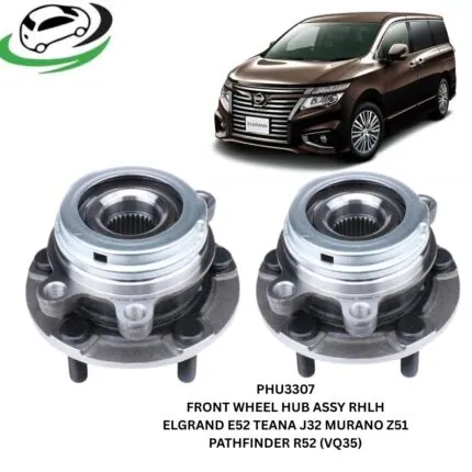 Illustration of phu3307 front wheel hub assembly for nissan elgrand, teana, murano and pathfinder vq35 – pair rhlh