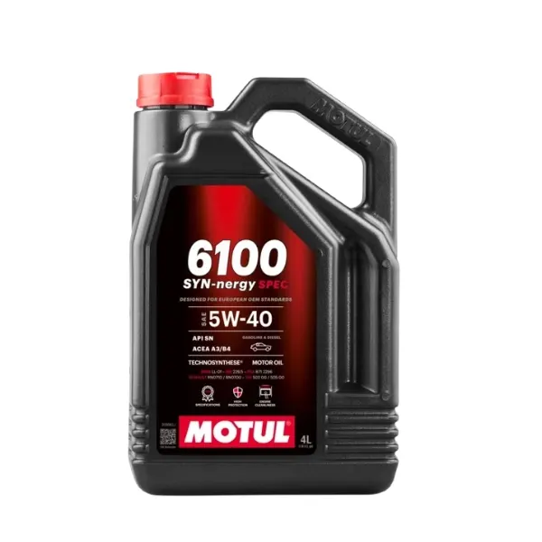 Illustration of motul 6100 syn-nergy 5w-40 4ltrs