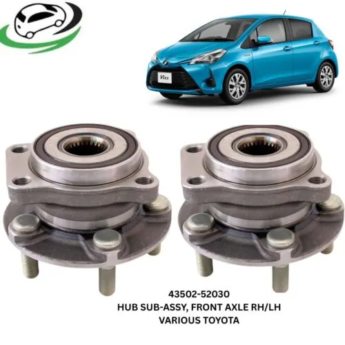 Illustration of 43502-52030 front axle wheel hub assembly for selected toyota models - pair (rhlh)