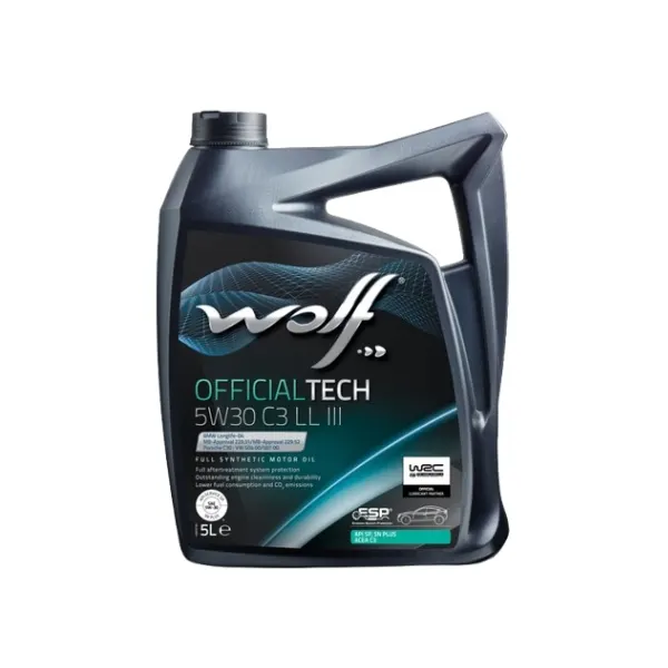 Illustration of wolf official tech 5w30 c3 ll iii 5ltrs