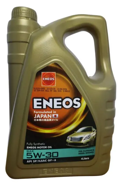 Illustration of eneos 5w-30 api sp / ilsac gf-6 fully synthetic motor oil 4l