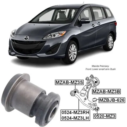 Illustration of mazda premacy front lower small arm bush mzab-mz3s