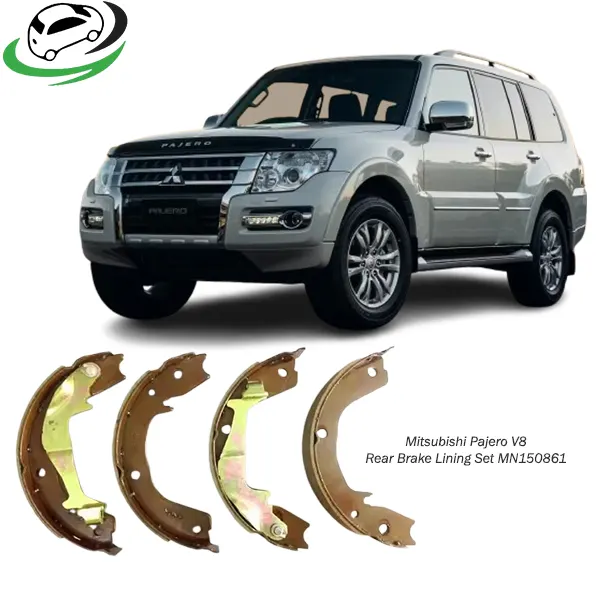 Illustration of mitsubishi pajero v98 genuine rear brake lining set mn150861