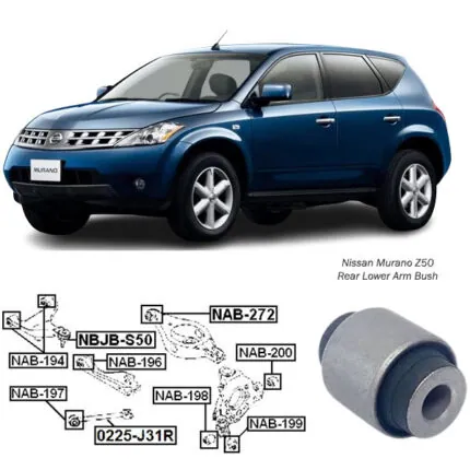 Illustration of nissan murano z50 rear lower arm bush fb nab-200
