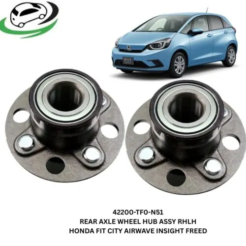 Illustration of 42200-tf0-n51 rear axle wheel hub assembly for honda fit, city, airwave, insight and freed - pair (rhlh)