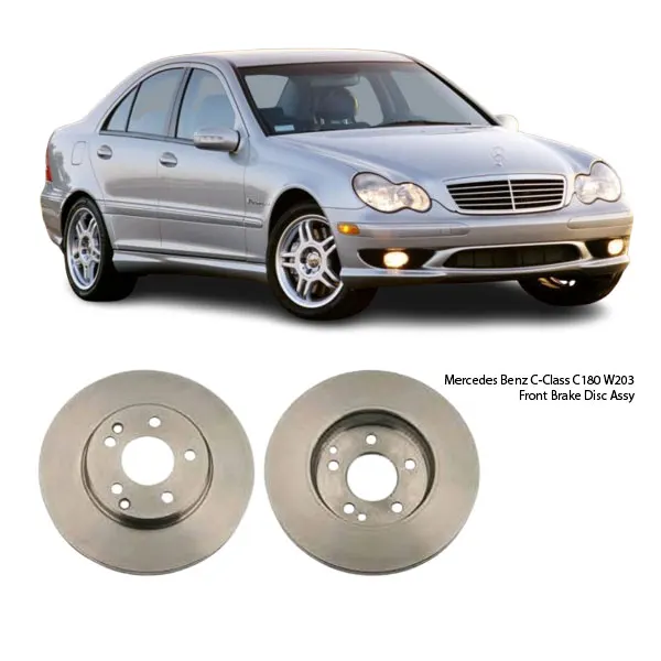 Illustration of mercedes benz c-class c180 w203 front brake disc assy br31125t