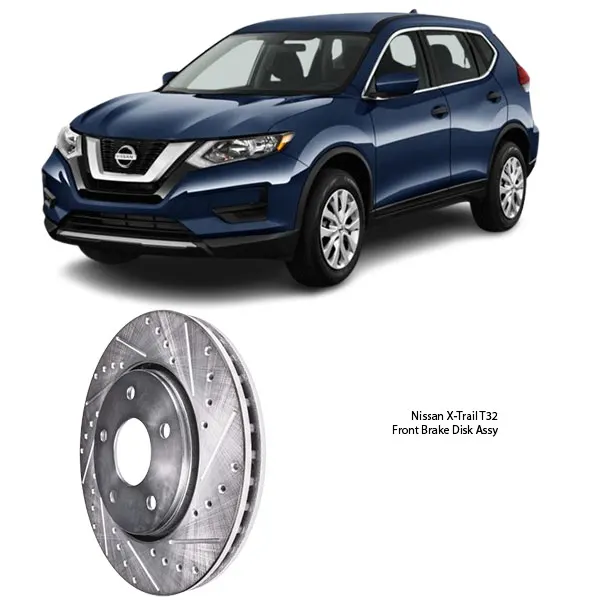 Illustration of nissan x-trail t32 slotted rear brake disc assy 43206-4ce0a