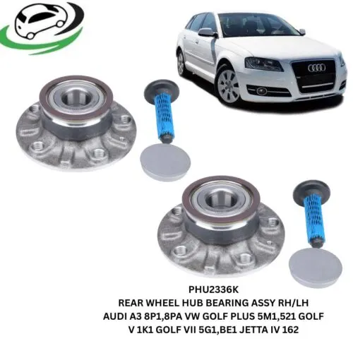 Illustration of phu2336k rear wheel hub bearing assembly for audi a3, vw golf, golf plus and jetta - pair (rhlh)