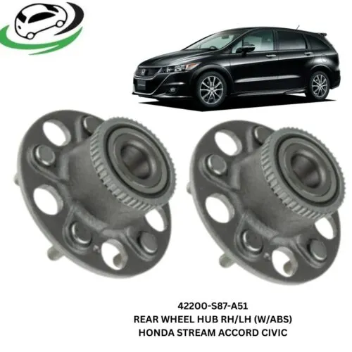Illustration of 42200-s87-a51 rear wheel hub with abs for honda stream, accord & civic - so-hq (pair rhlh)