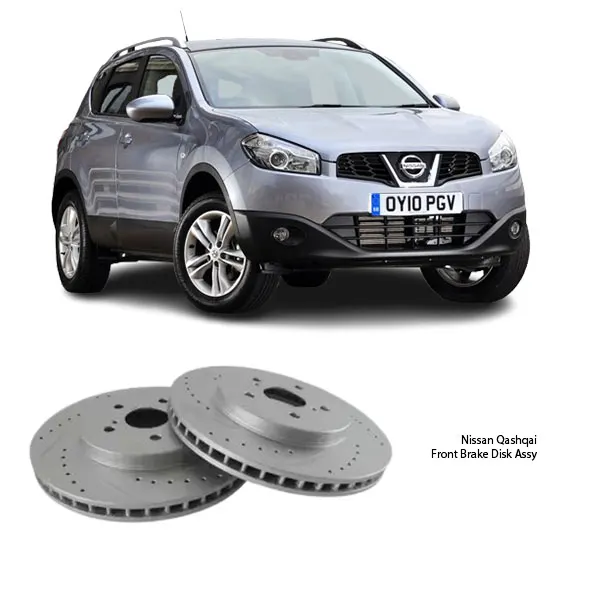 Illustration of nissan qashqai slotted front brake disc assy 40206-4ea0b