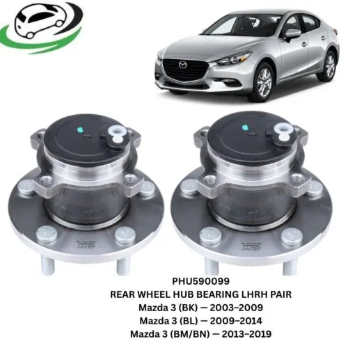 Illustration of phu590099 rear wheel hub bearing for mazda 3 and mazda 5 - pair lhrh