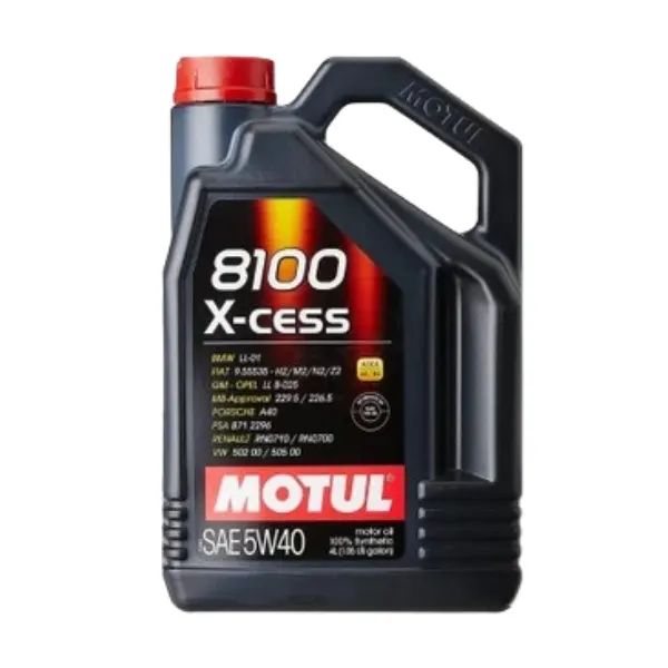 Illustration of motul 8100 x-cess fully synthetic engine oil 5w-40 5l
