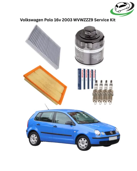 Illustration of volkswagen polo 16v 2003 service kit | air filter oil filter cabin filter spark plugs wvwzzz9 in kenya