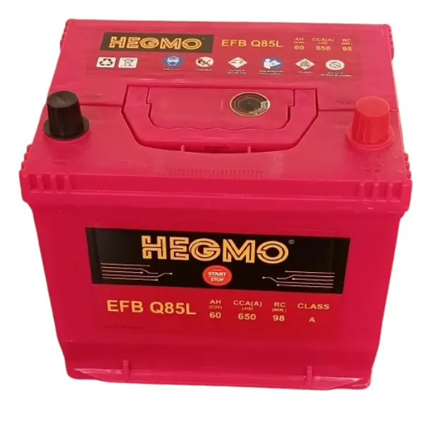 Illustration of hegmo q85 battery - high performance efb start-stop car battery (12v 70ah 650cca)