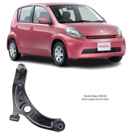Illustration of toyota passo kgc10 front lower control arm rh 48068-b1010