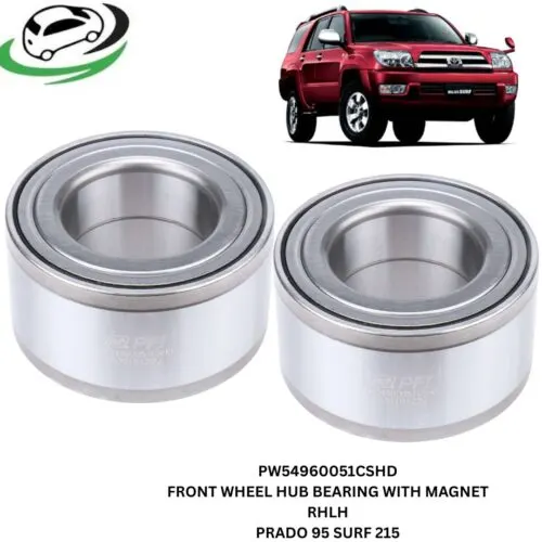 Illustration of pw54960051cshd front wheel hub bearing with magnet for toyota land cruiser prado 95 and hilux surf 215 - pair (rhlh)