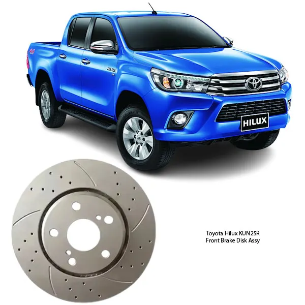 Illustration of toyota hilux kun25r slotted front brake disc assy 43512-0k060