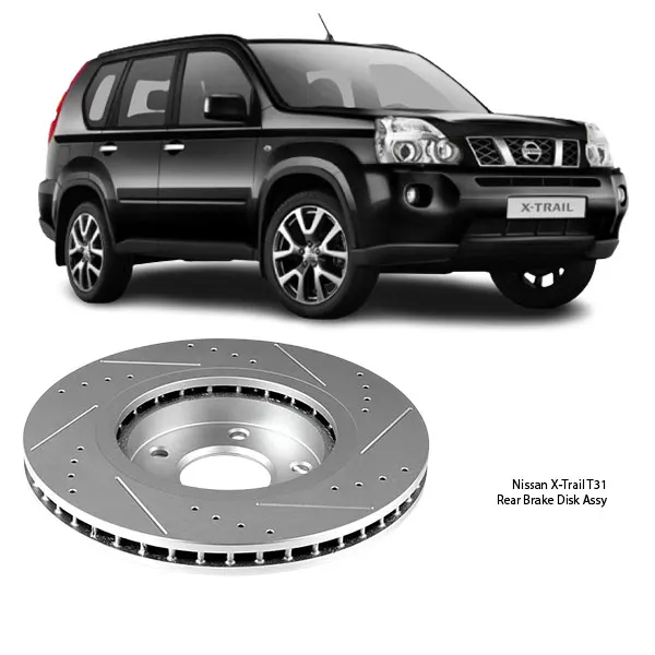 Illustration of nissan x-trail t31 slotted rear brake disk assy 43206-8h305