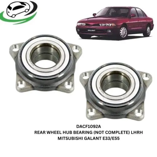 Illustration of mitsubishi galant e33 e55 dacf1092a rear wheel hub bearing pair rhlh
