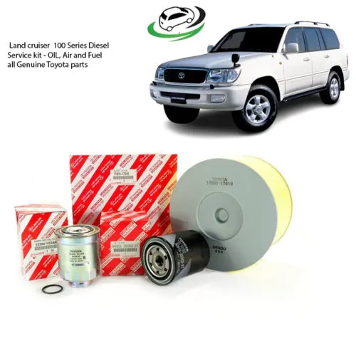 Illustration of toyota landcruiser 100 series diesel service kit-oil/ air/ fuel filter all genuine