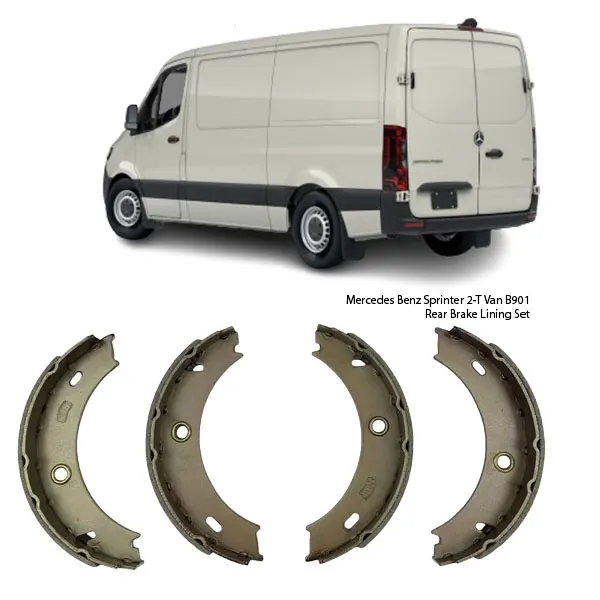 Illustration of mercedes benz sprinter 2-t van b901 rear brake lining set fn0576